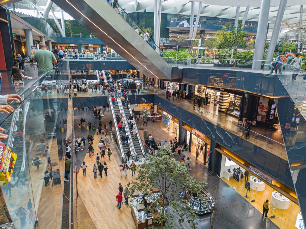 Mall filled with potential direct sales leads.